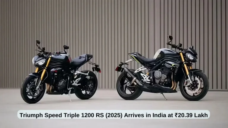 Triumph Speed Triple 1200 RS (2025) Arrives in India at ₹20.39 Lakh