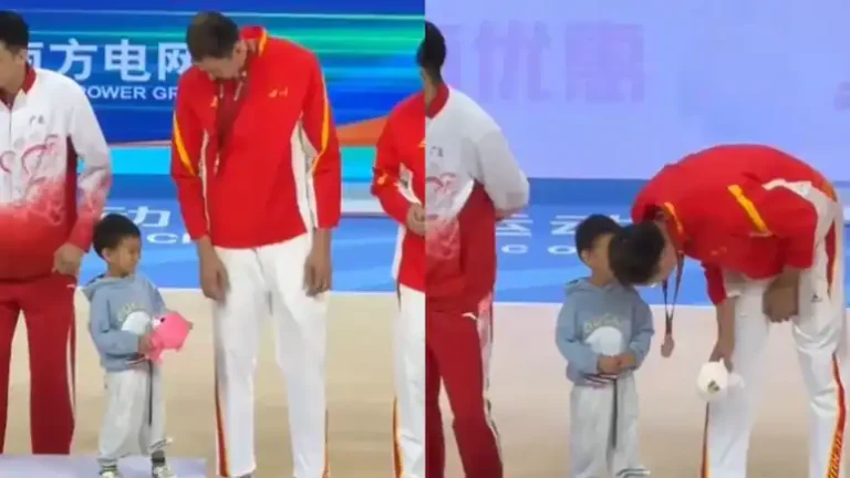 Chinese Basketball Star Zhou Qi Swaps Mascot For Son, Wins Hearts Across Social Media