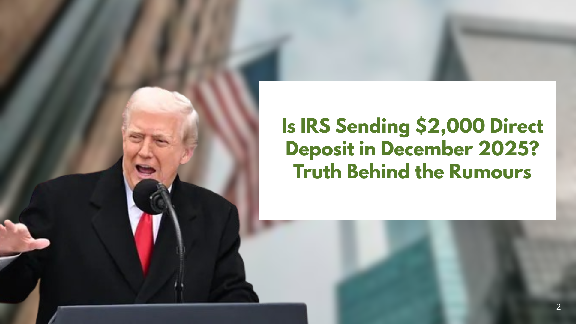 IRS $2,000 Direct Deposit Rumour for December 2025: What You Need to Know