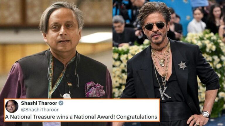 Shah Rukh Khan’s Epic Reply To Shashi Tharoor Goes Viral After National Award Win