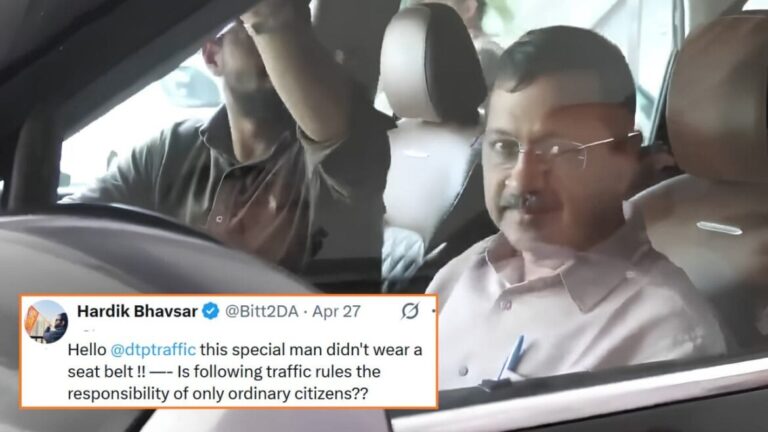 Delhi Traffic Police Reacts After Arvind Kejriwal Seen Without Seatbelt In Viral Video
