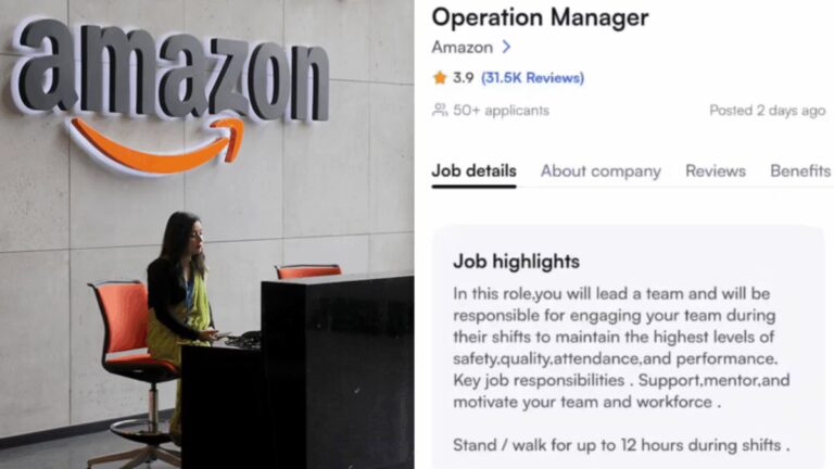 What Do They Think Of Indian’s? Donkeys?’: Amazon Hyderabad Job Listing Sparks Debate Over ‘12-Hour Standing’ Requirement