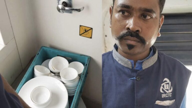 FSSAI Takes Action After Viral Video Allegedly Shows IRCTC Staff Washing Utensils Inside Train Toilet
