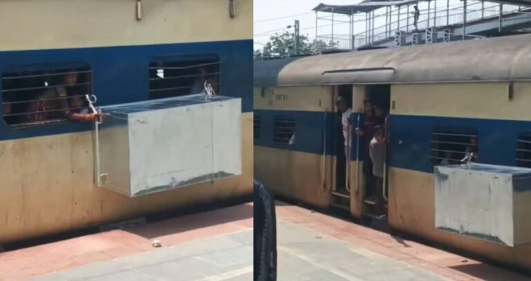 Indian Railways Responds After Viral Video Shows Massive Metal Trunk Hanging From Moving Train In Bihar