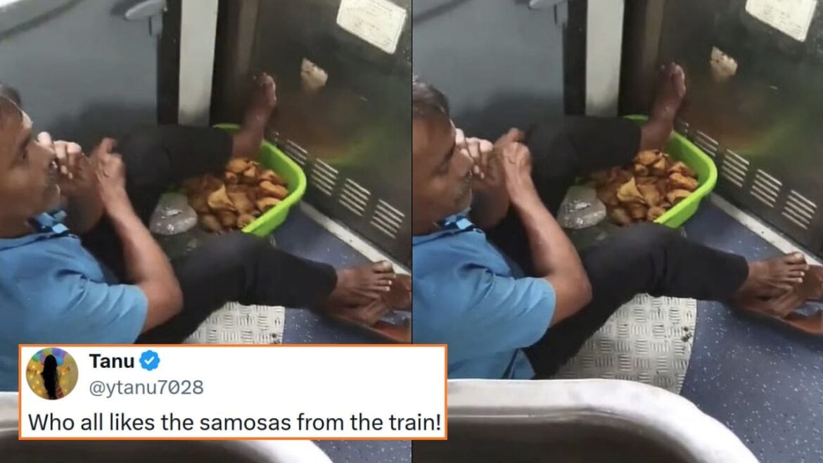 IRCTC Responds After Viral Video Shows Train Vendor Resting His Feet On A Samosa Crate