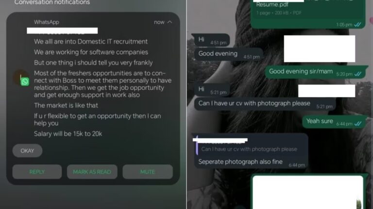 ‘Market Is Like That’: Recruiter Allegedly Tells Fresher To Have A ‘Relationship’ With Boss For Job, Sparks Outrage Online