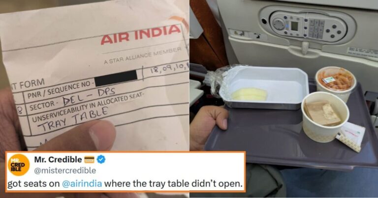 Air India Responds After Passenger Complains About Broken Tray Table During 8-Hour Flight